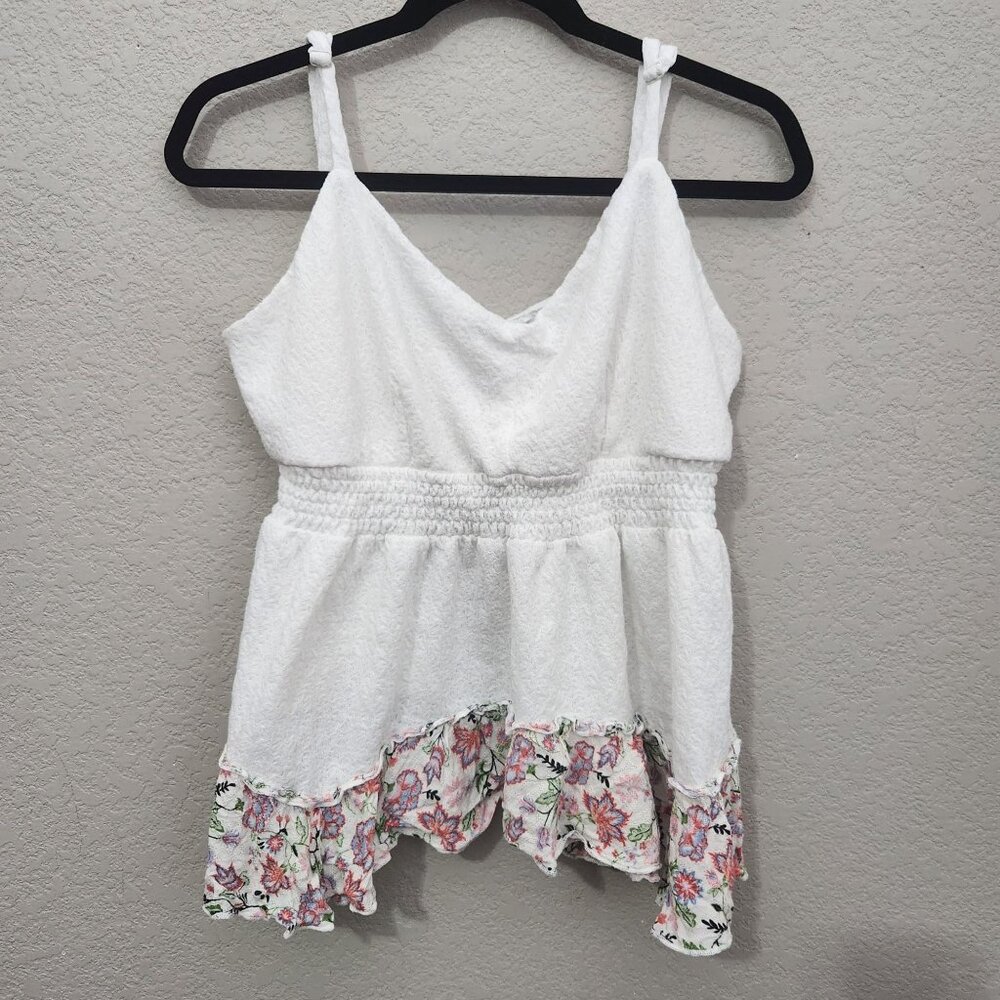 Maurices Tank Top Xl Floral Hem Spaghetti Strap Cottagcore Fairy